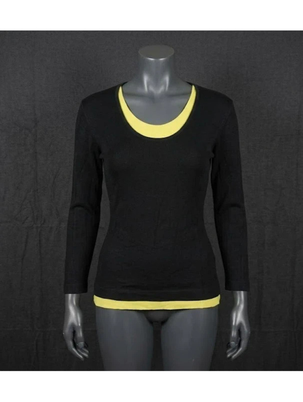 French Laundry Colorblock Scoop Neck 3/4 Sleeve Top Size S